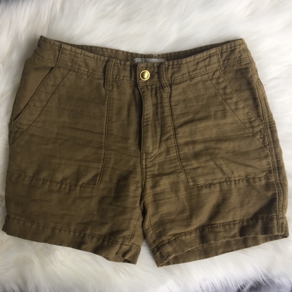 Free People Pants - Free People Cotton Linen Blend Army Green Shorts